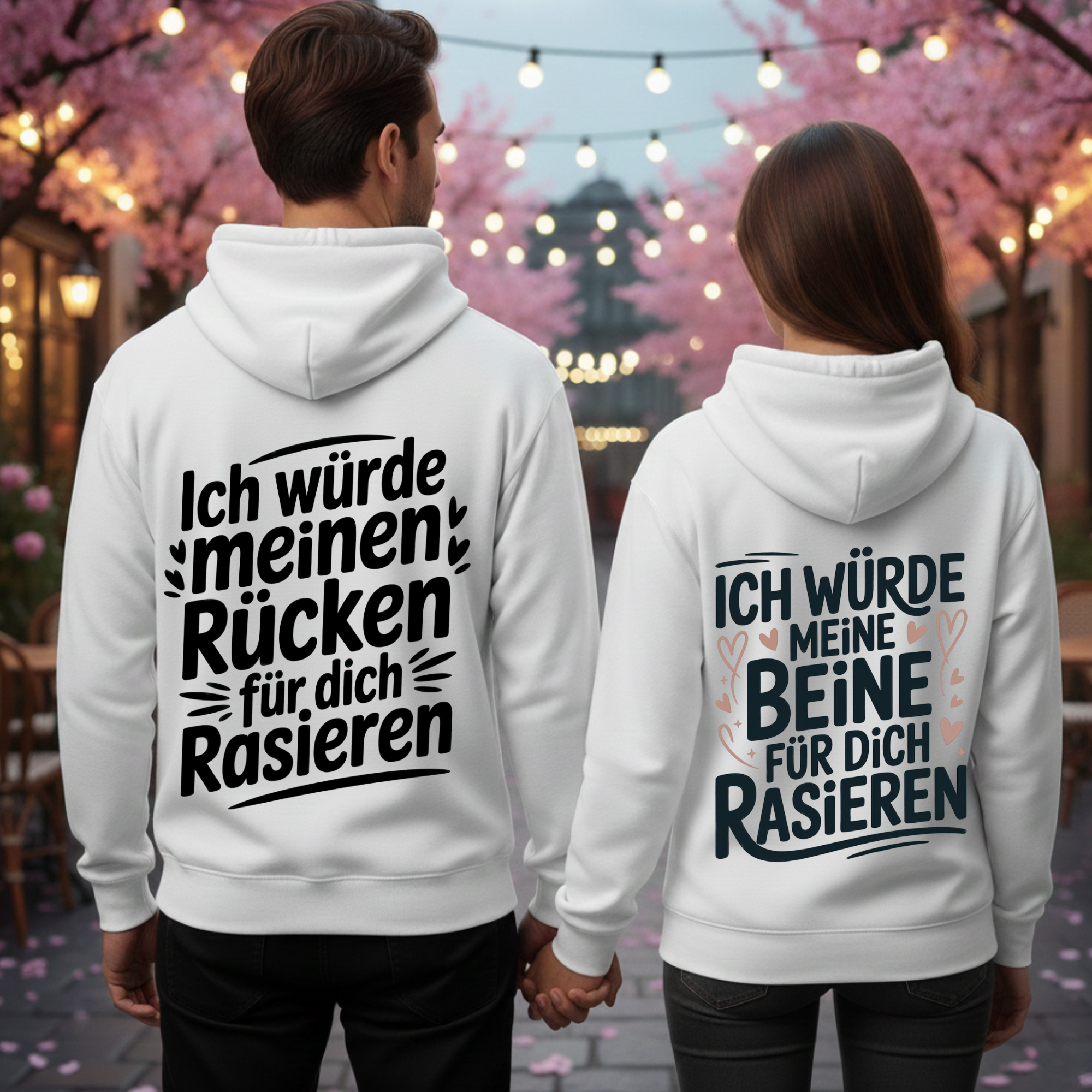Rücken x Beine - Premium Hoodie Bundle für Paare