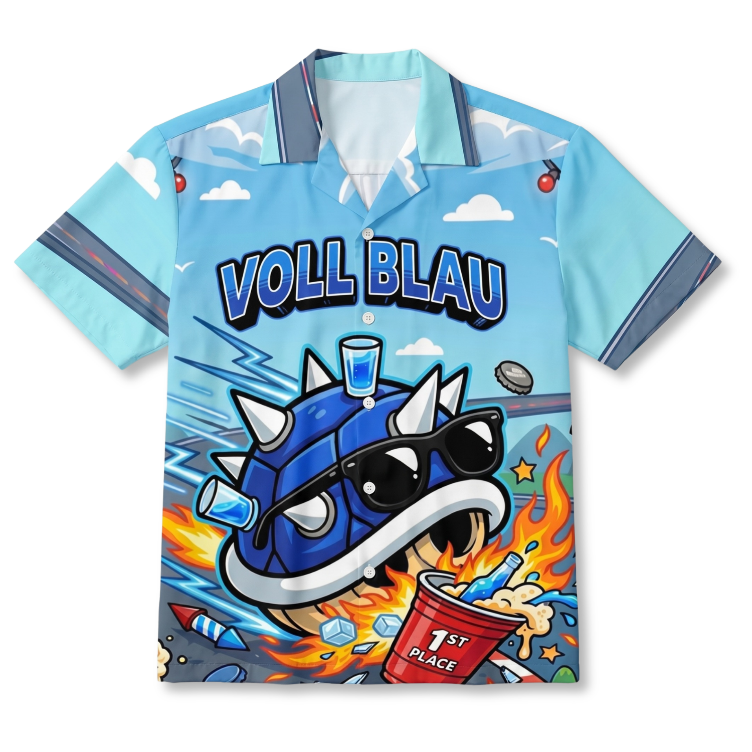 VOLL BLAU - Hawaiihemd