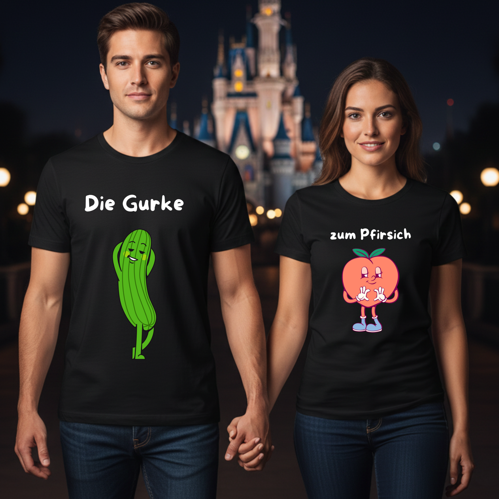 Cucumber x peach - <tc>Premium T-shirt</tc> bundle for couples