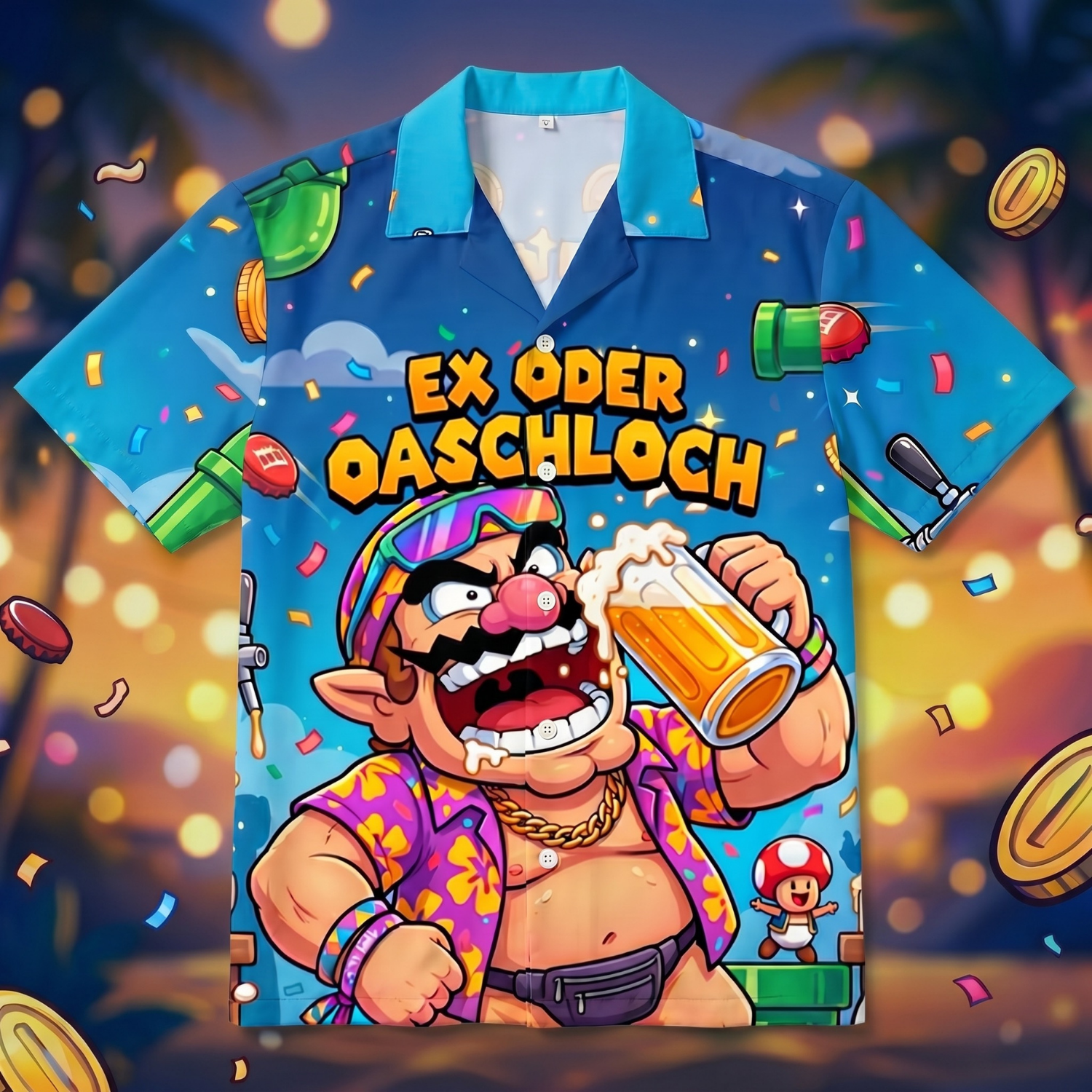 EX ODER OASCHLOCH - Hawaiihemd