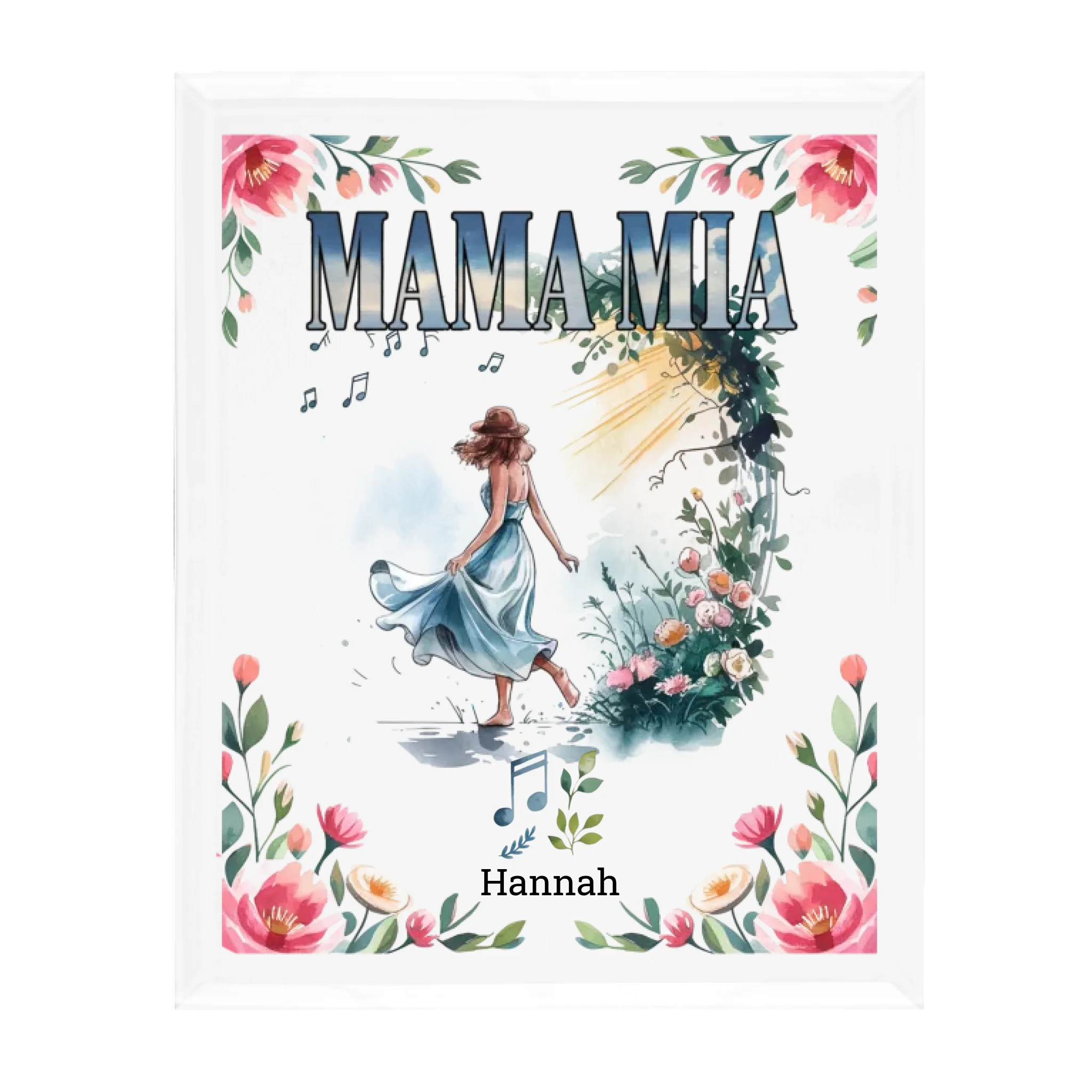 Mamma Mia Glass display - personalized