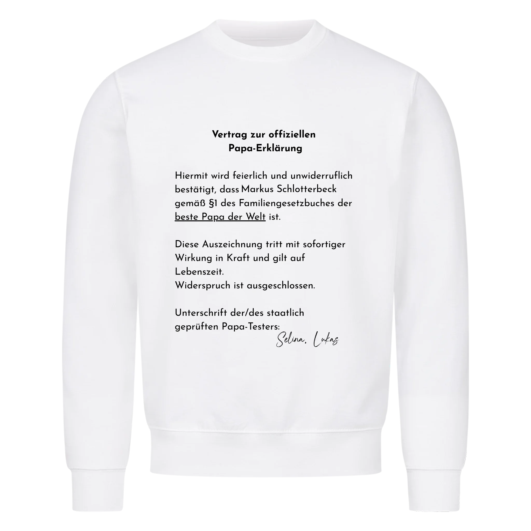 Papa Vertrag - personalisierbar