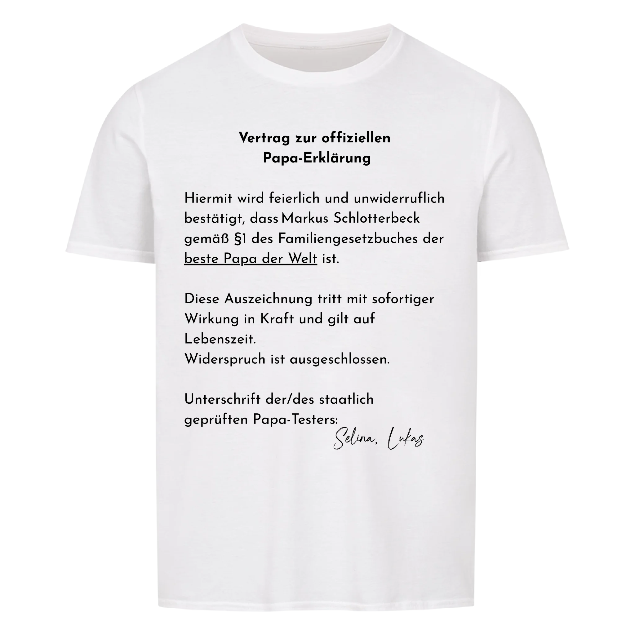 Papa Vertrag - personalisierbar