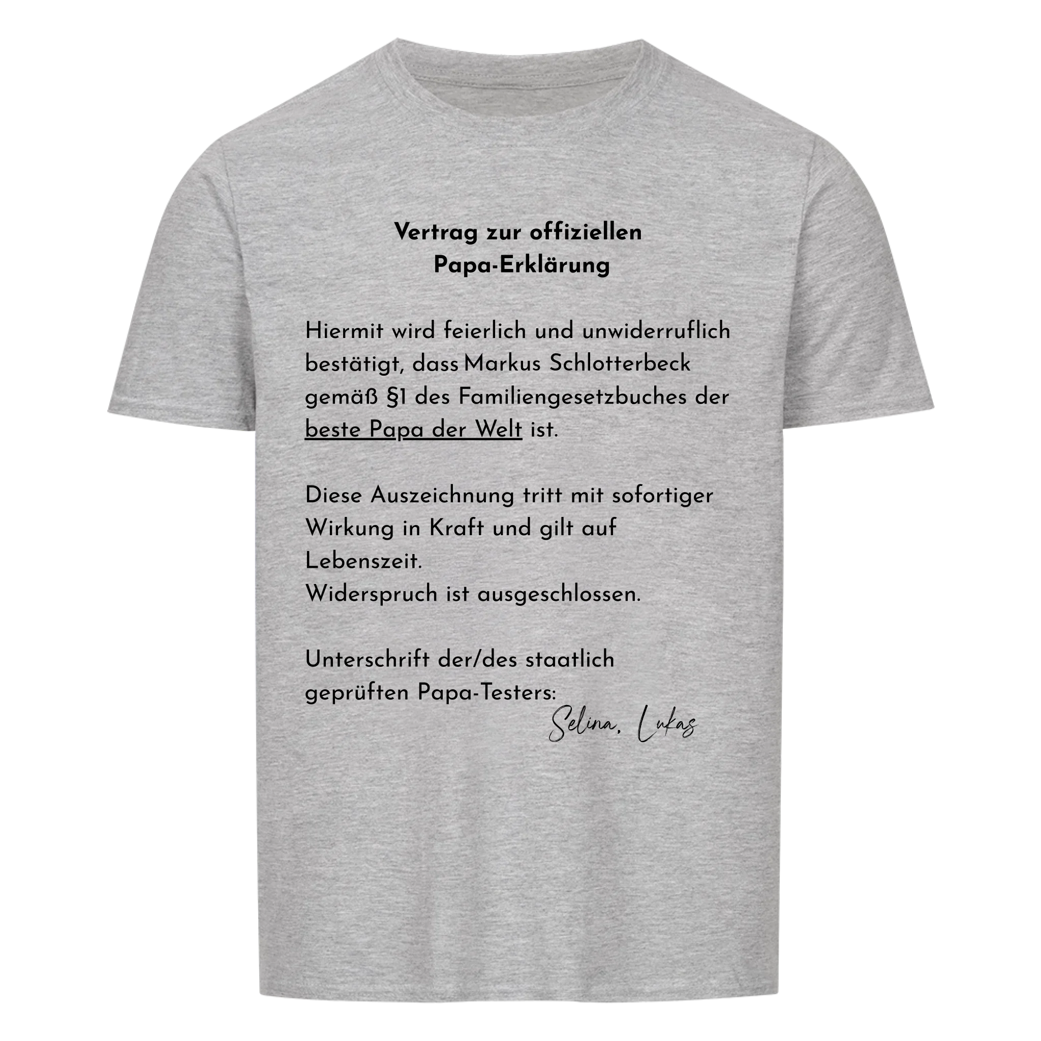 Papa Vertrag - personalisierbar