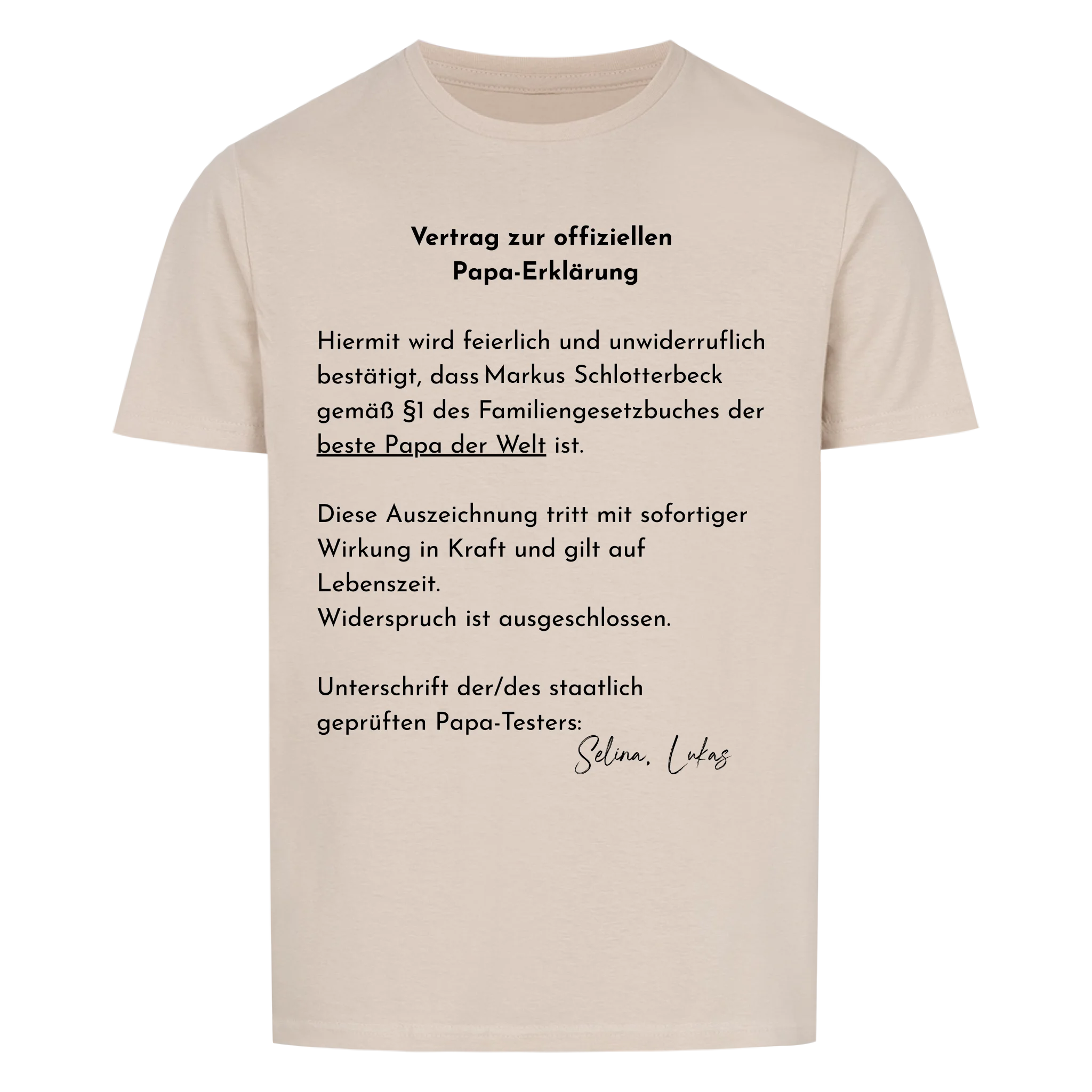 Papa Vertrag - personalisierbar