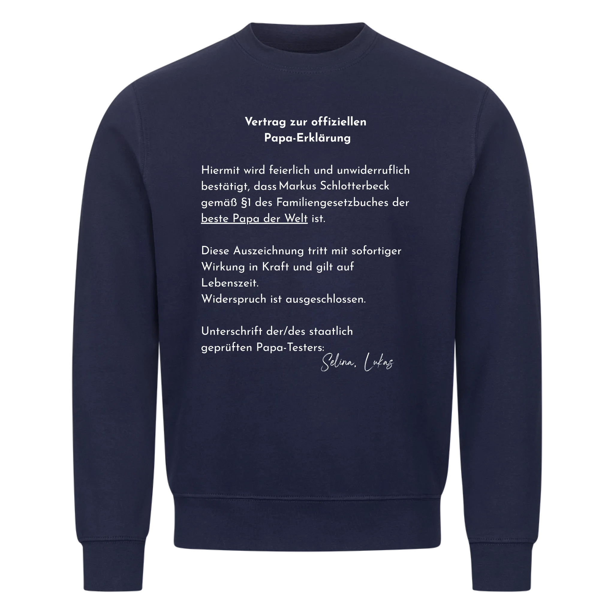Papa contract - personalized