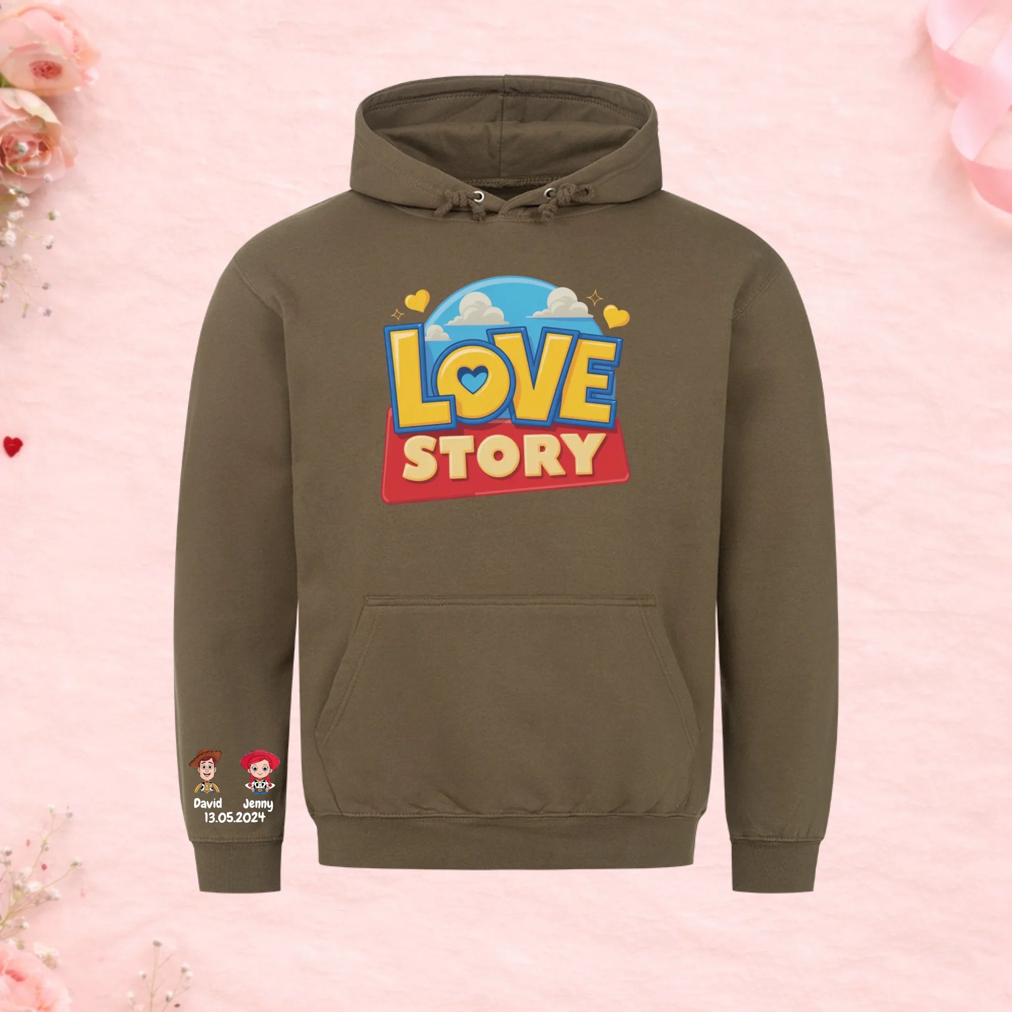 Love Story - Hoodie mit Ärmelprint