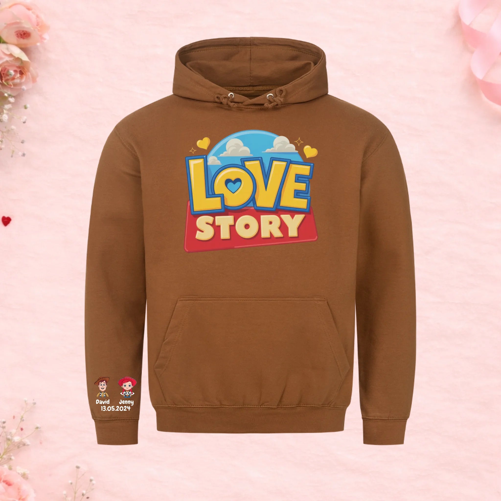 Love Story - Hoodie mit Ärmelprint