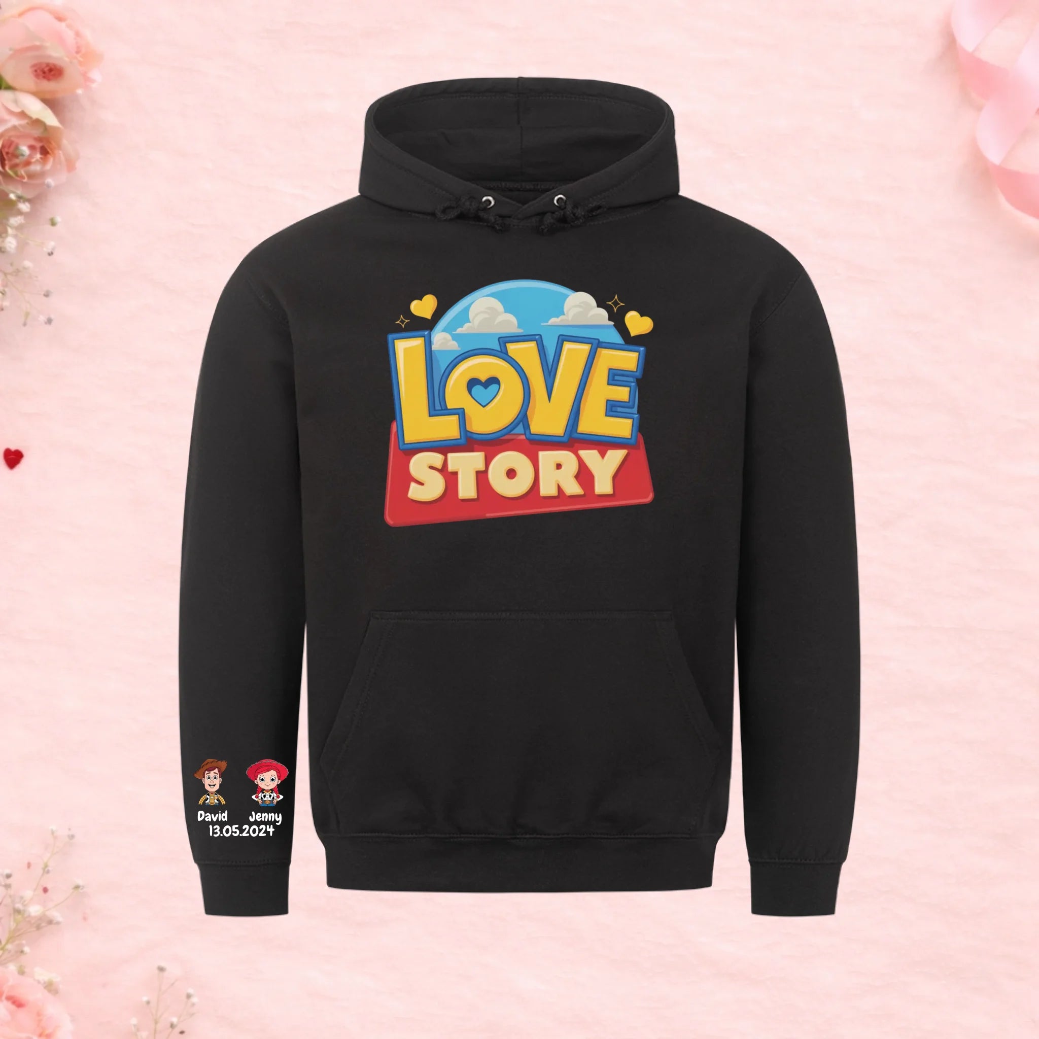 Love Story - Hoodie mit Ärmelprint