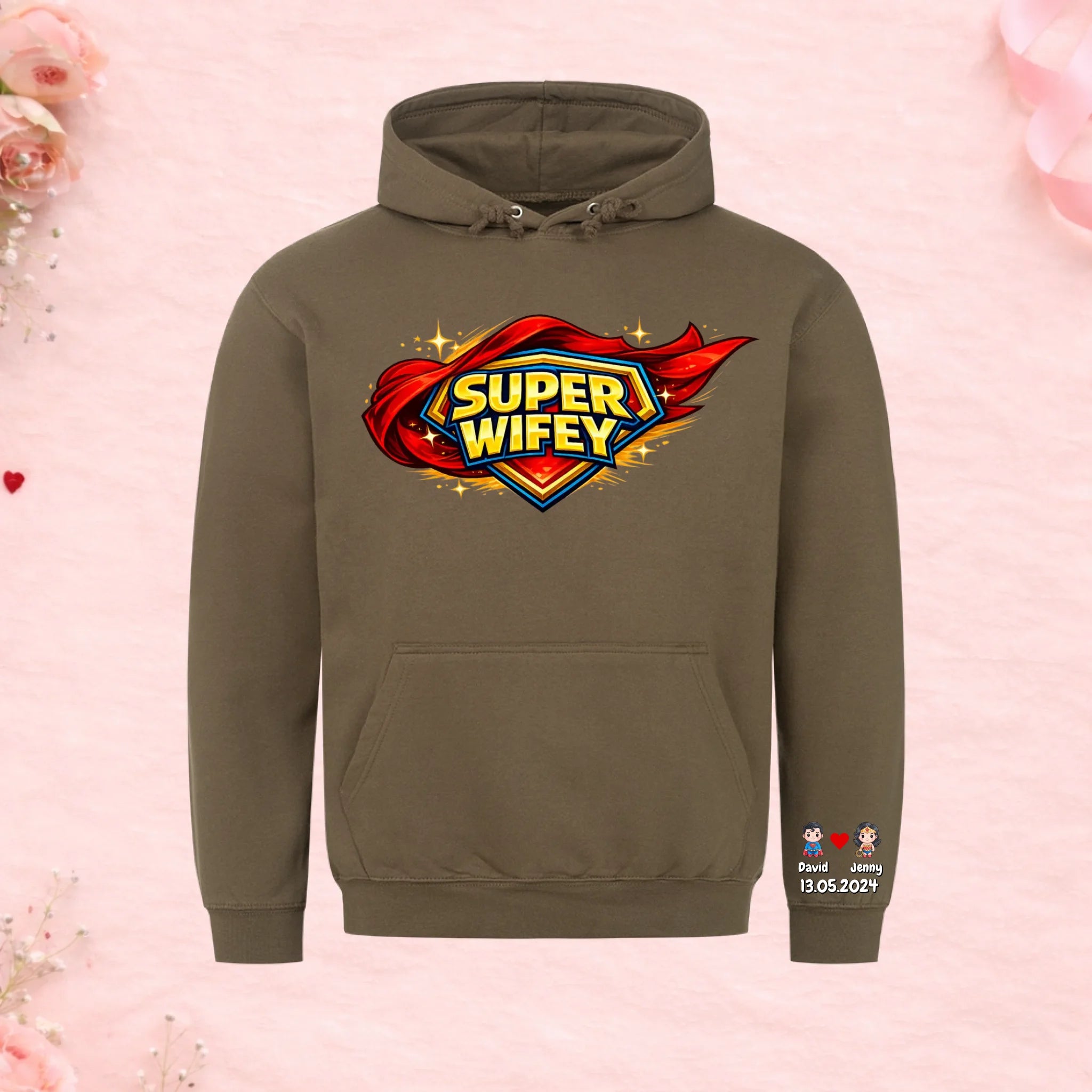 Super Wifey - Premium Hoodie (personalisierbar)