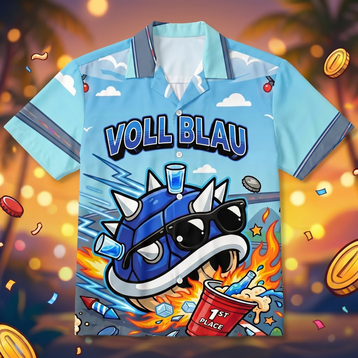VOLL BLAU - Hawaiihemd
