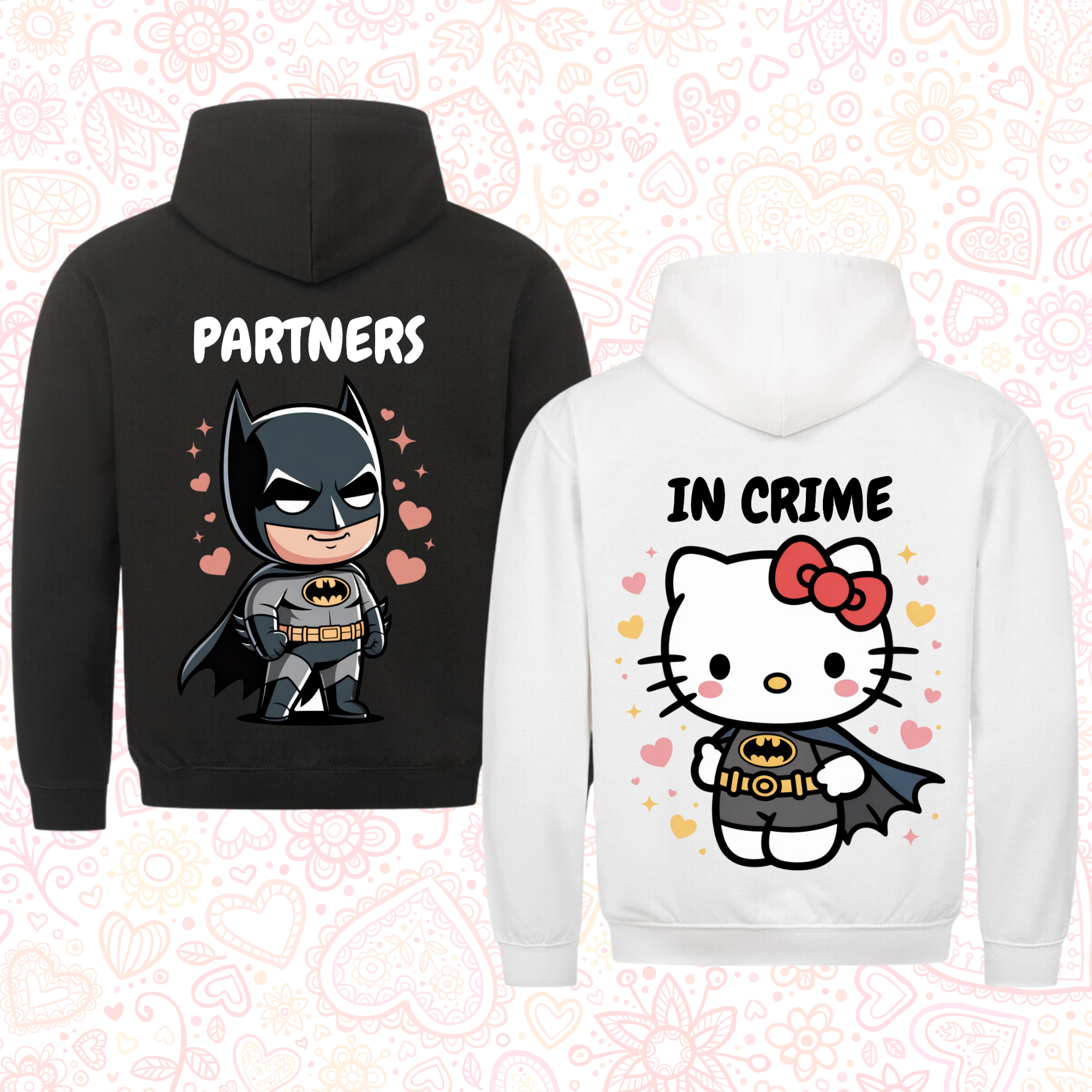 Partners in Crime - Paquete de sudadera con capucha premium para parejas