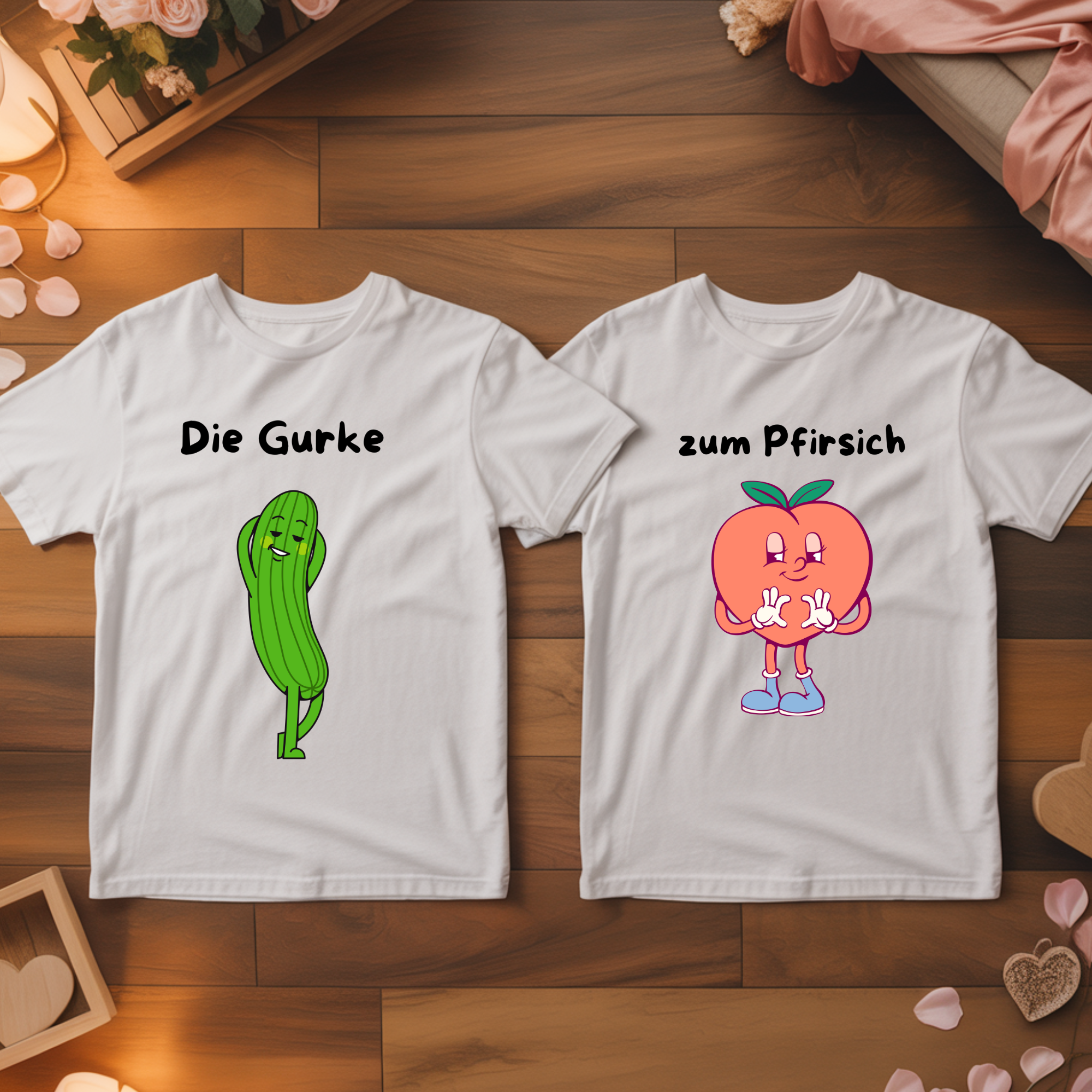 Cucumber x peach - <tc>Premium T-shirt</tc> bundle for couples