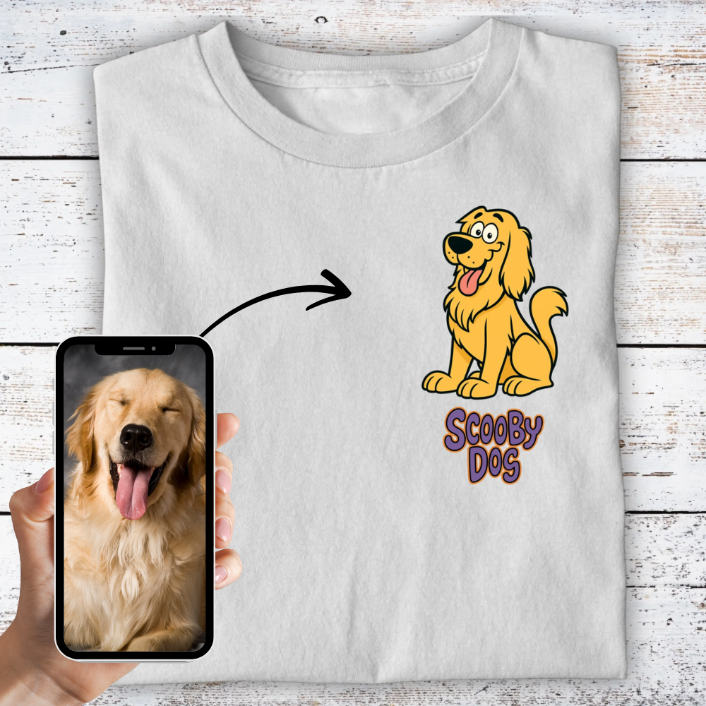 Hund im "Scooby Doo" Stil - Shirt personalisierbar