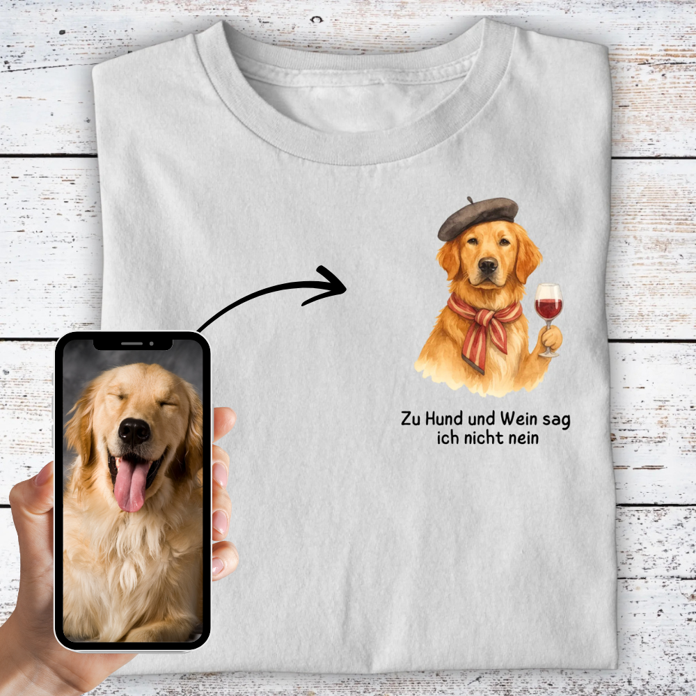 Hund und Wein - Shirt personalisierbar