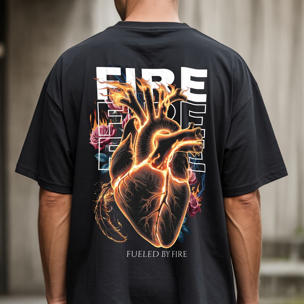 FUELED BY FIRE - Premium Oversize Shirt