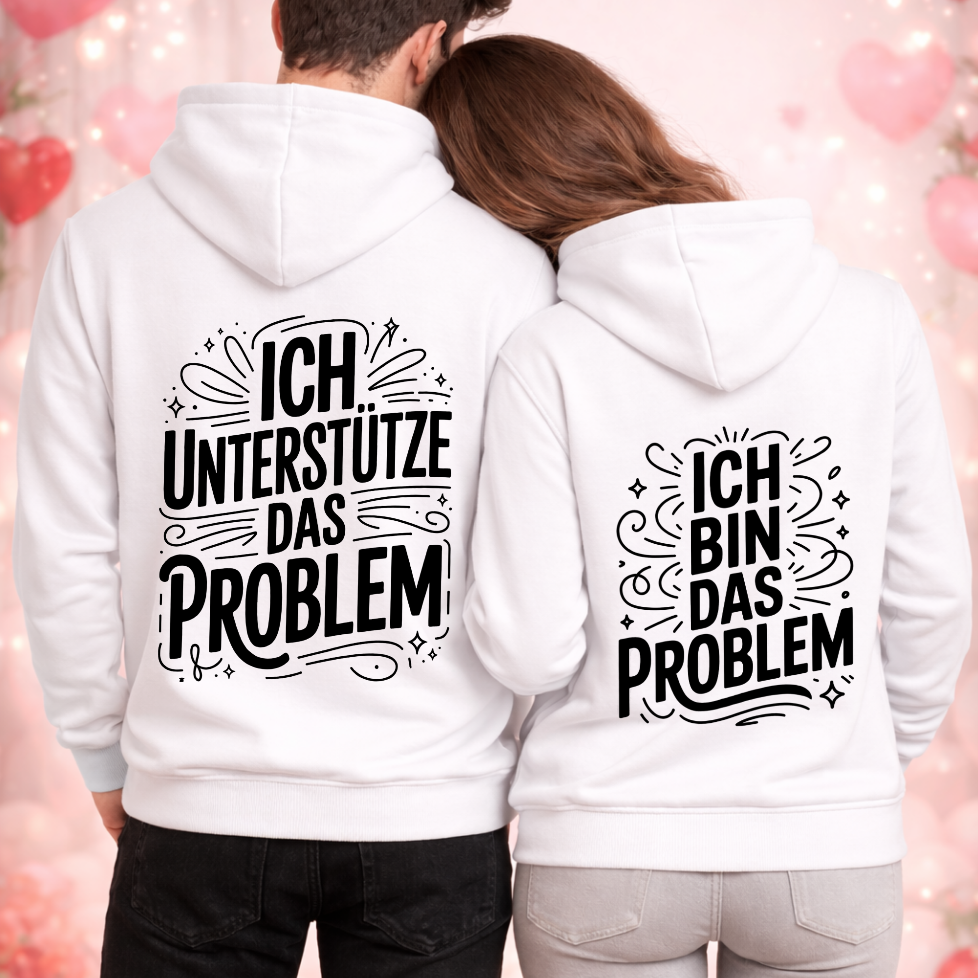 Ich unterstütze das Problem - Premium Hoodie Bundle für Paare