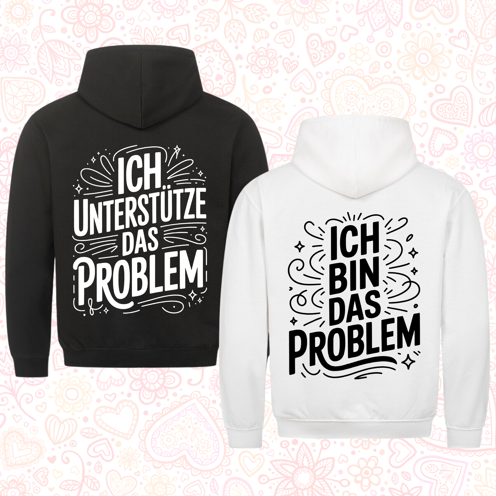 Ich unterstütze das Problem - Premium Hoodie Bundle für Paare