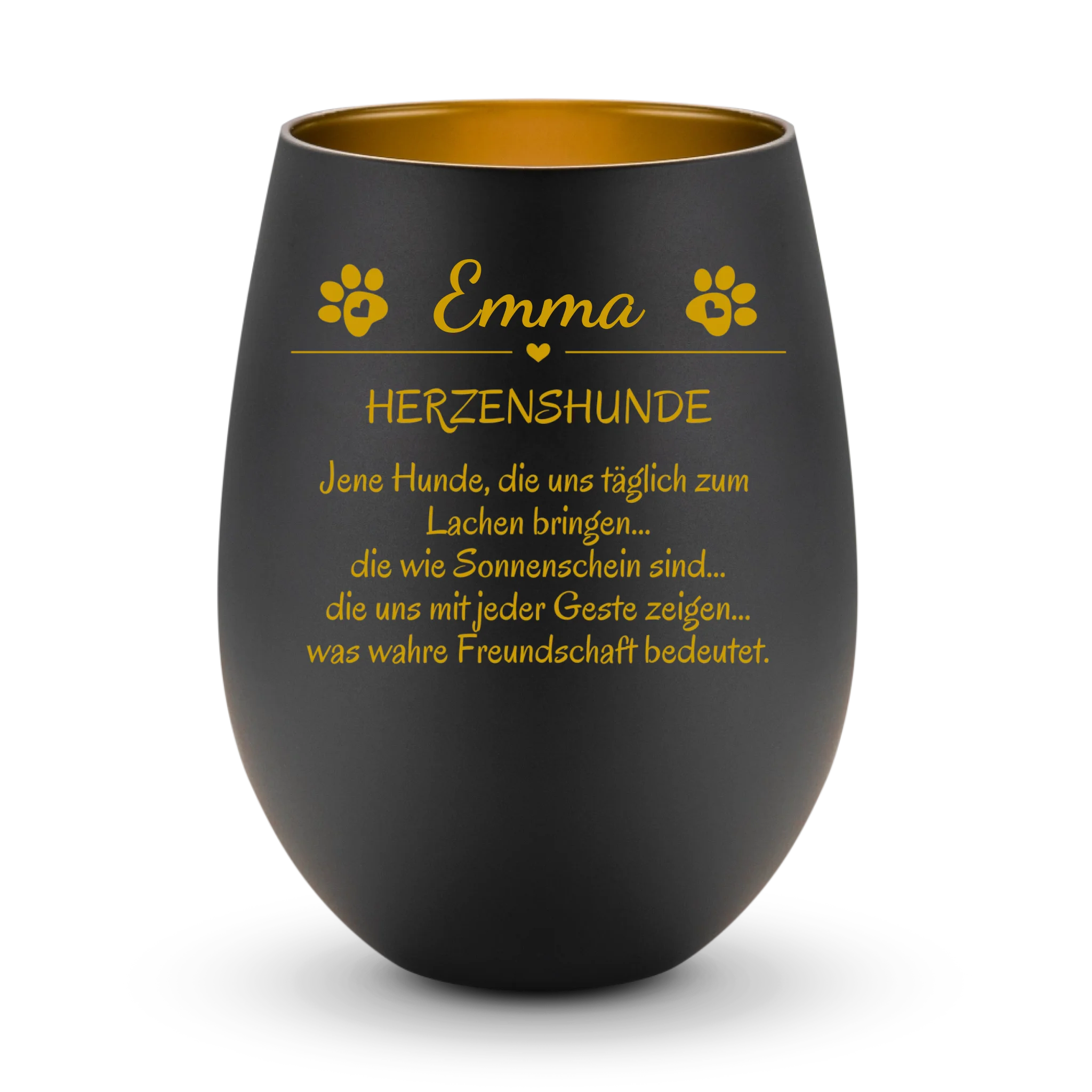 Herzenshunde - Windlicht personalisierbar