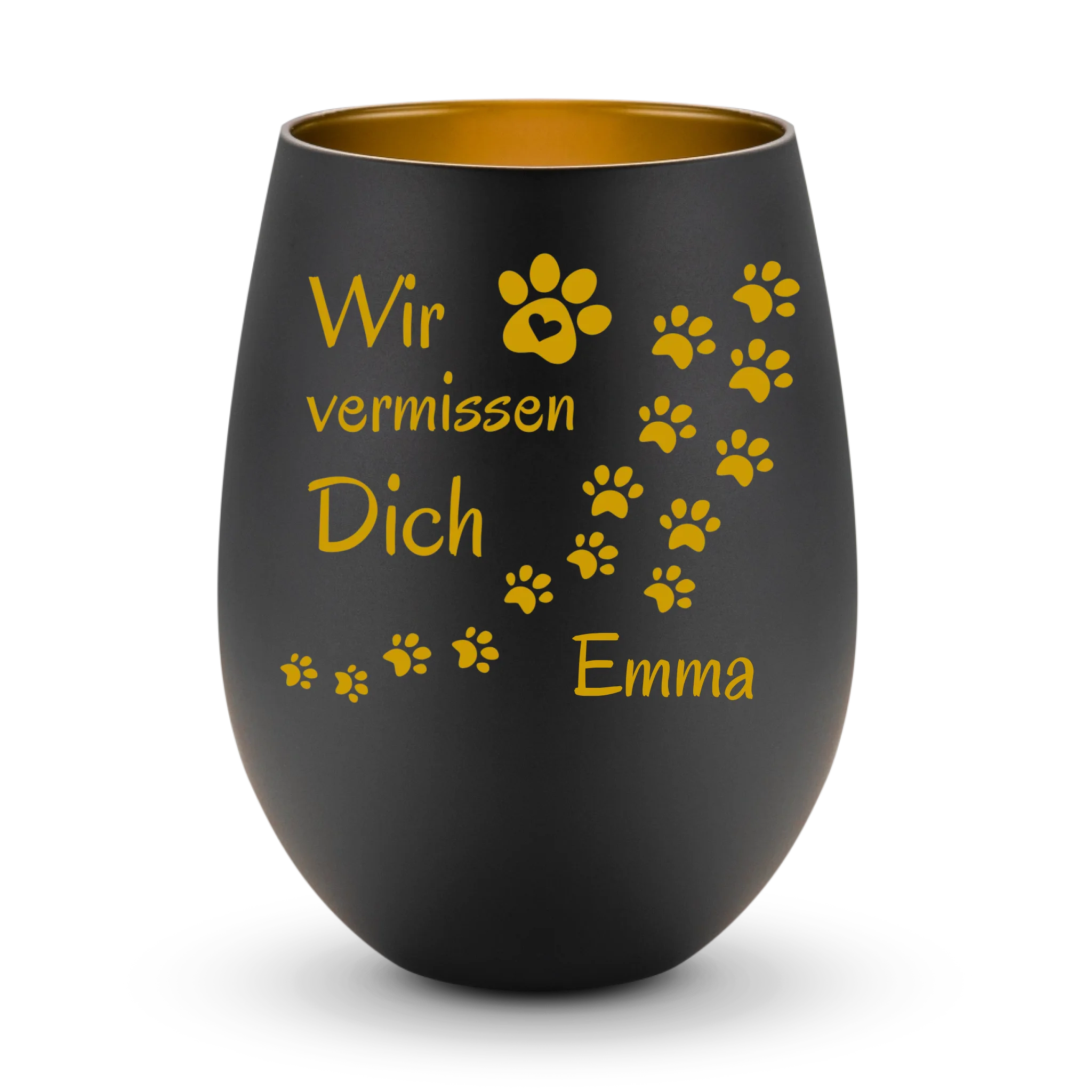 Wir vermissen Dich - Windlicht personalisierbar