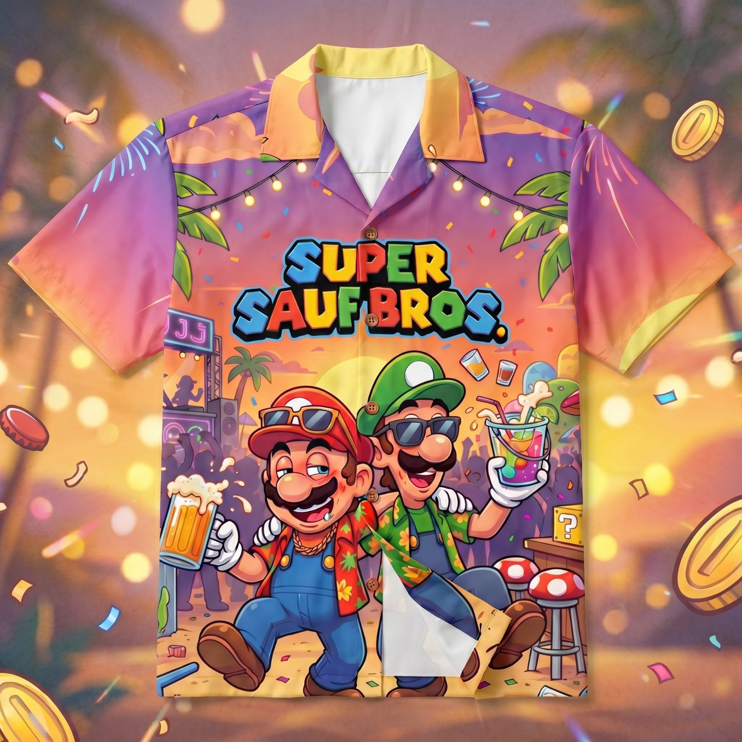 SUPER SAUF BROS - Hawaiihemd